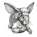 rabbit chef tattoo design idea
