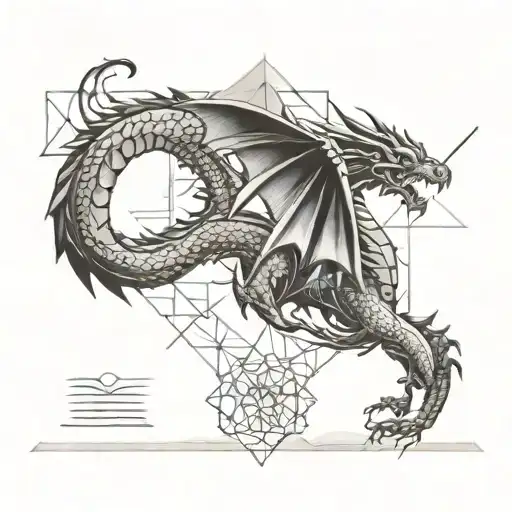 book open with dragon flying tattoo design idea