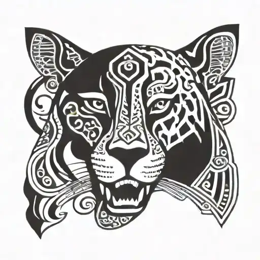 aztec jaguar tattoo design idea