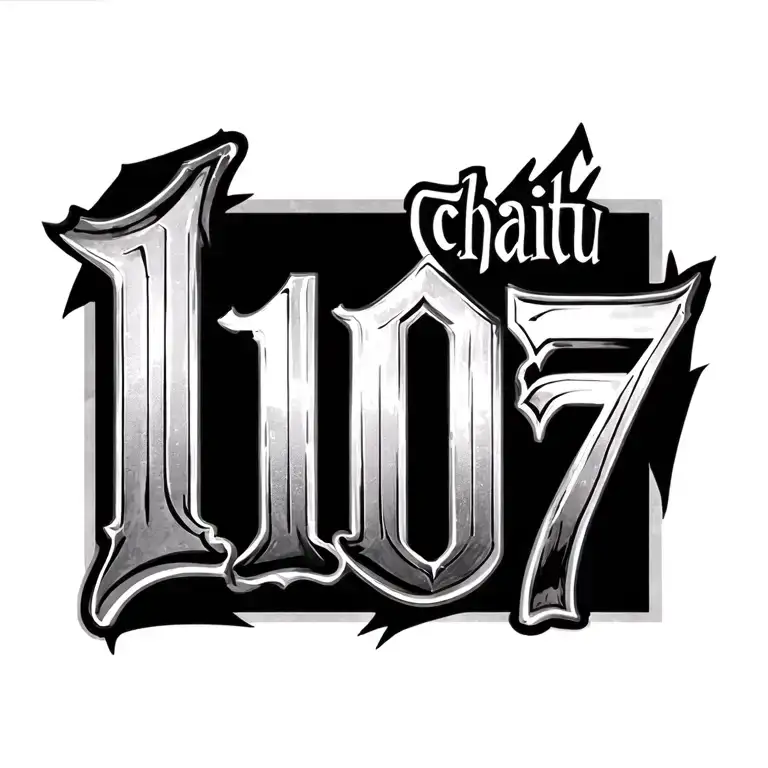 chaitu name with roman numerals 17 07 tattoo design idea