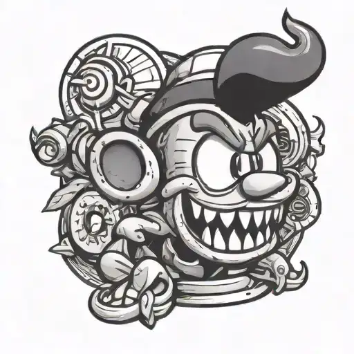 Cuphead tattoo design idea