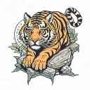 tiger on a rock tattoo design idea
