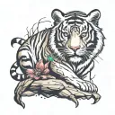 tiger on a rock tattoo design idea