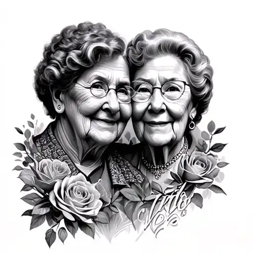 Memorial Grandparents tattoo design idea