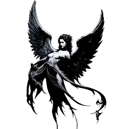 dark angel tattoo design idea