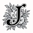 Cursive J tattoo design idea