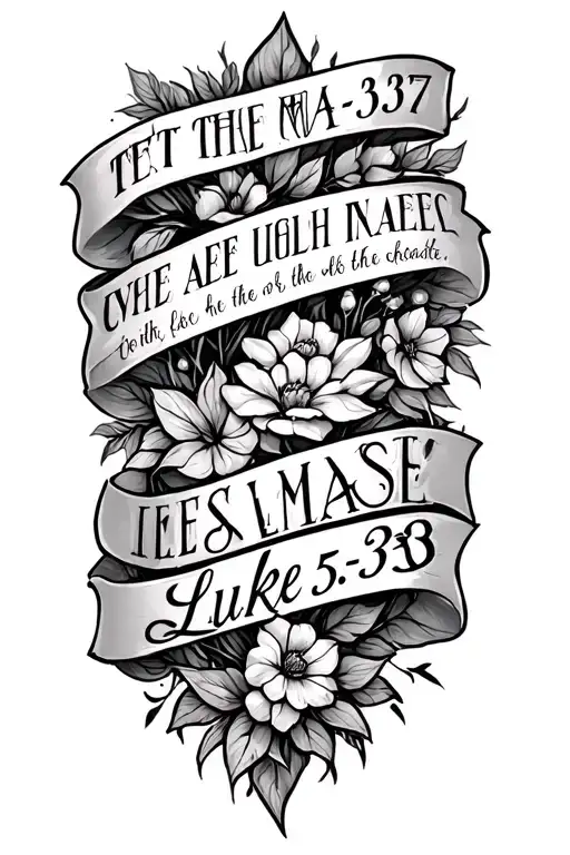 Your task is to create a tattoo sketch for a forearm tattoo that represents the Bible verse Luke 5:37-38.The concept f tattoo design idea