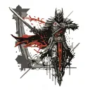 A death knight with a sword  tattoo design idea