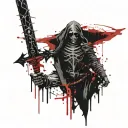 A death knight with a sword  tattoo design idea