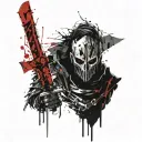 A death knight with a sword  tattoo design idea