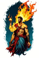 Prometheus stealing fire tattoo design idea