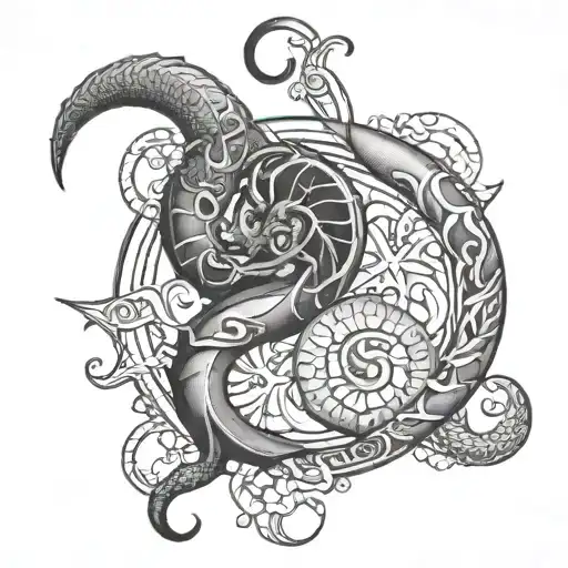 Cancer And Capricorn tattoo design idea