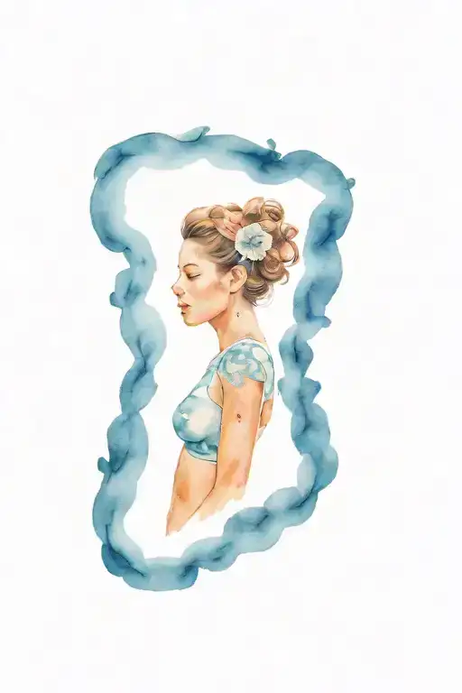 motherhood, feminism, cyanotype, mexico culture tattoo design idea