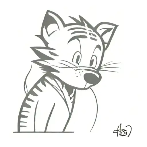 calvin and hobbes tattoo design idea