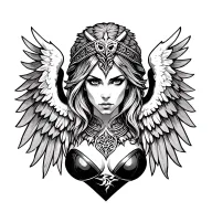 Valkyrie wing attached tattoo design idea
