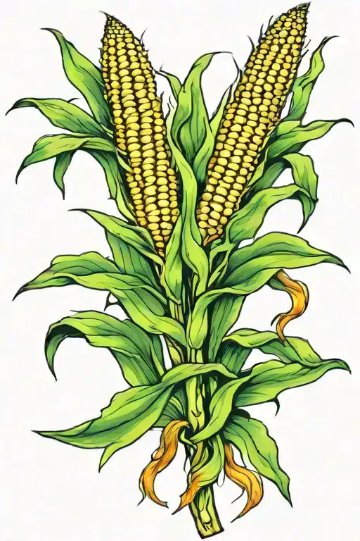 four corn stalks tattoo design idea