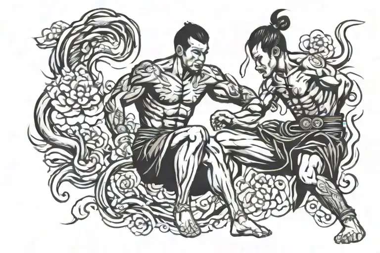 Muay Thai warrior knee tattoo tattoo design idea