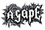 word "agape" tattoo design idea