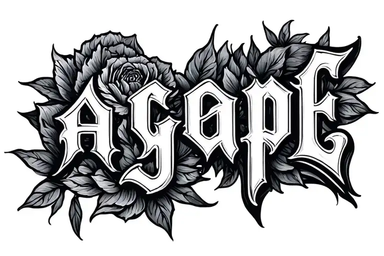 word "agape" tattoo design idea