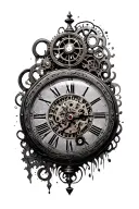 Steampunk Clock tattoo design idea