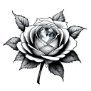 a large round gemstone sitting in the center of a rosebud tattoo design idea