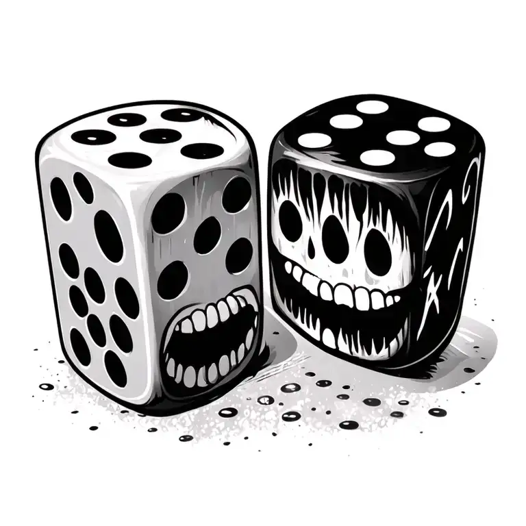 dice smile now cry later chicano style tattoo tattoo design idea