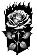 Burning Rose tattoo design idea