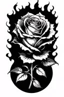 Burning Rose tattoo design idea