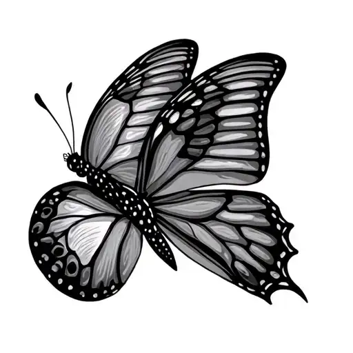 Butterfly with fingerprint tattoo design idea