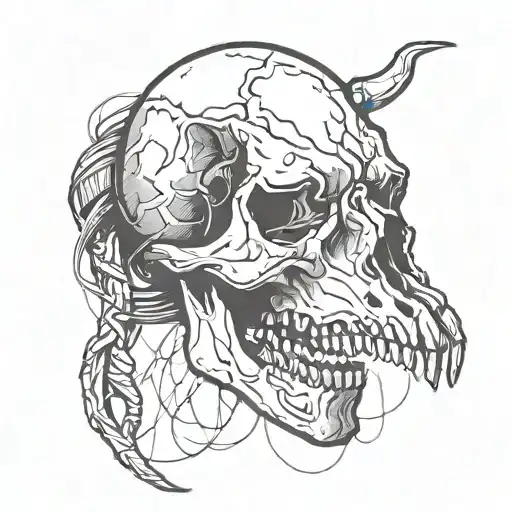 Animal skull with a blindfold tattoo design idea