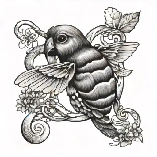Dodo Bird, Honey Bee, Infinity symbol intertwined tattoo design idea