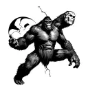 King Kong with broken Jason mask merged tattoo design idea