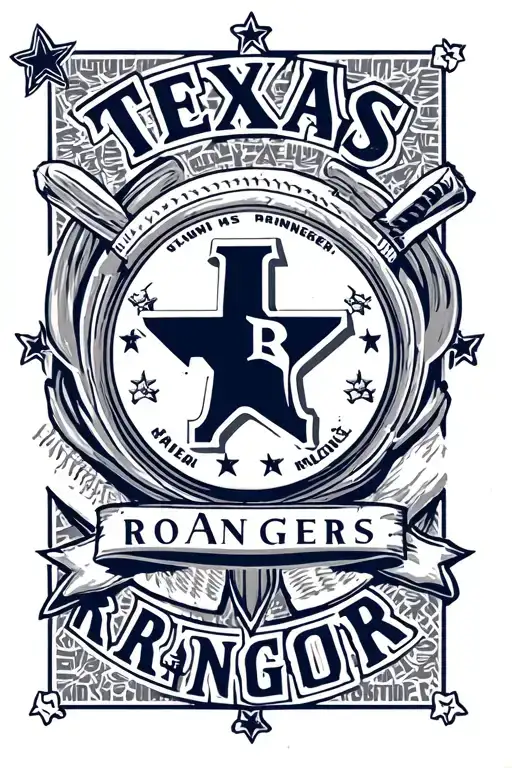 Texas Rangers logo tattoo design idea