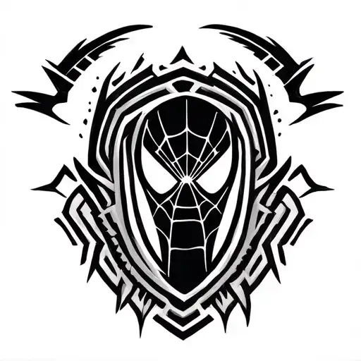 aztec spiderman logo tattoo design idea