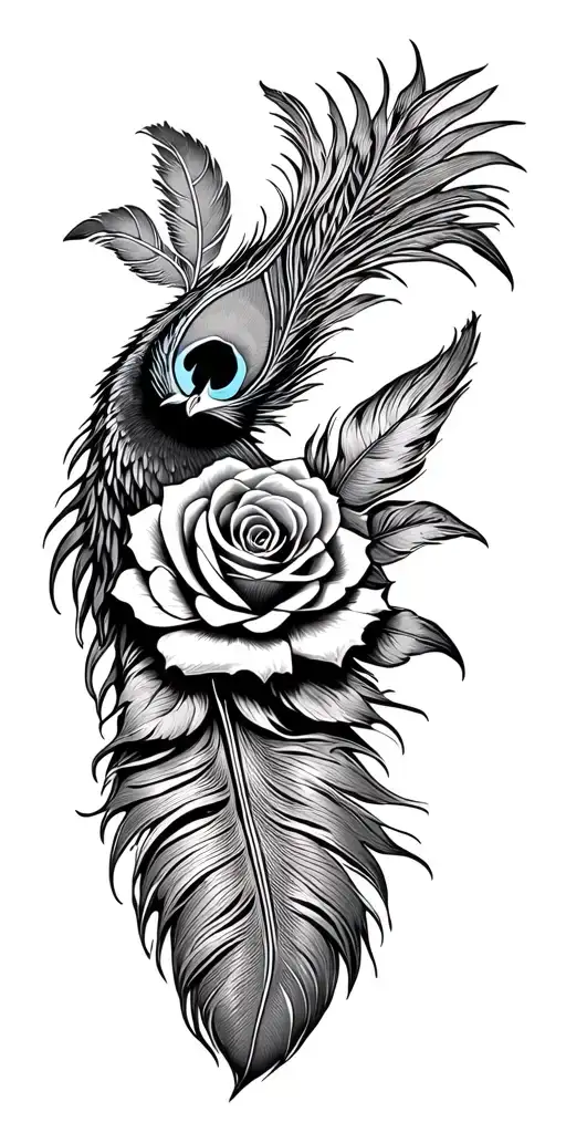TOOLED LEATHER WITH STATE OF TEXAS,PEACOCK FEATHER, DOVE, ROSE  tattoo design idea