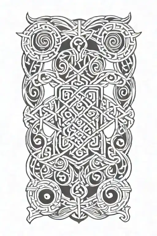 Combine Viking runes with intricate knotwork to create a unique design tattoo design idea
