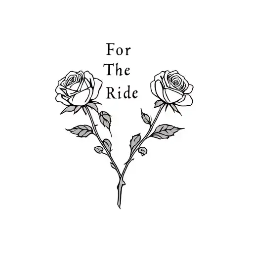 "For The Ride" 2 yorkshire roses intertwined tattoo design idea