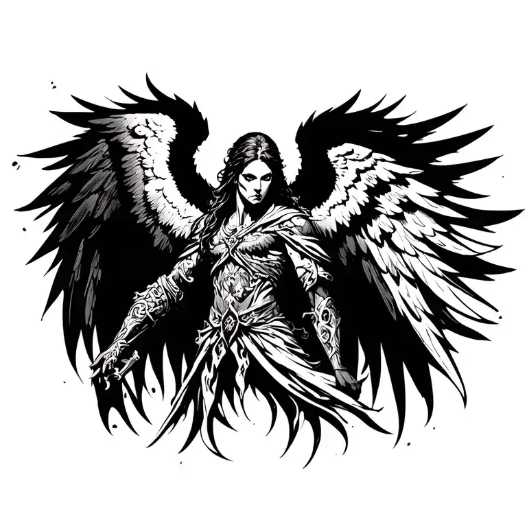 archangel uriel tattoo design idea