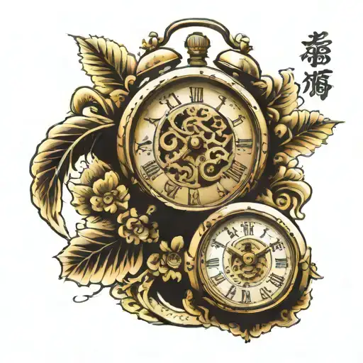 time piece tattoo design idea