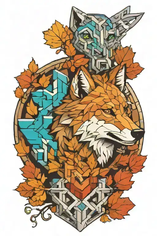 minecraft wolf tattoo design idea