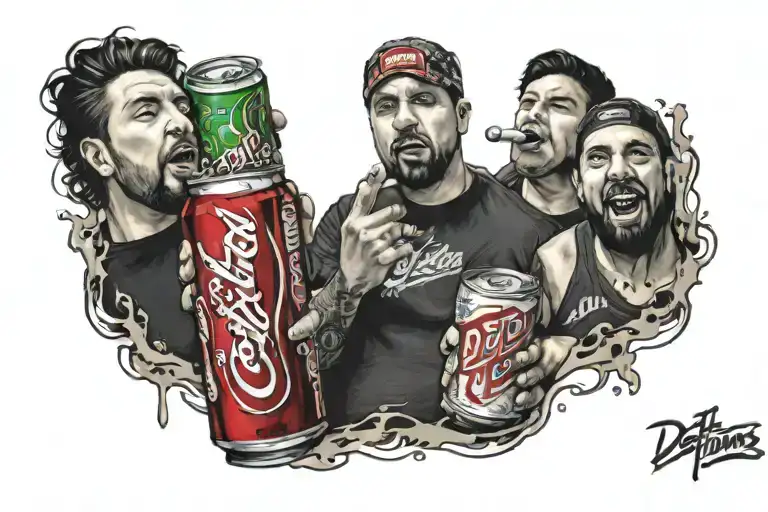 deftones with dr pepper tattoo design idea