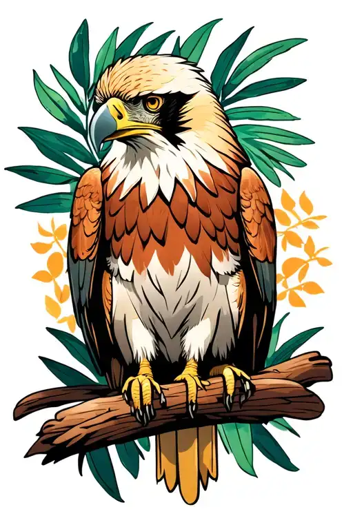 Philippine eagle sitting tattoo design idea