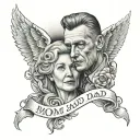 mom and dad memorial tattoo design idea