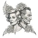 mom and dad memorial tattoo design idea