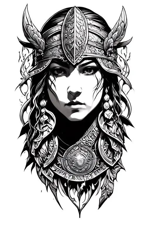 warrior with strength and innocence than our gentle tattoo design idea