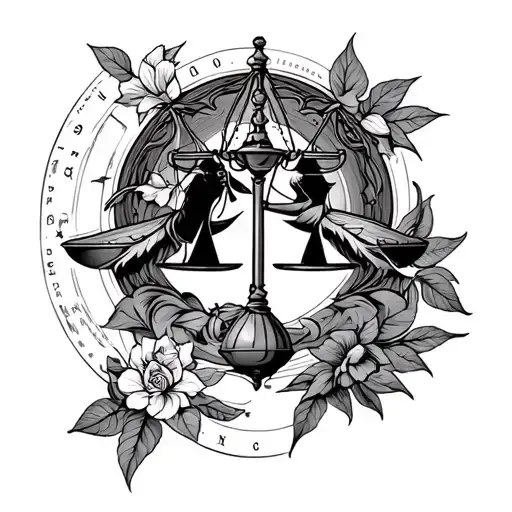 libra and saguitarius tattoo design idea