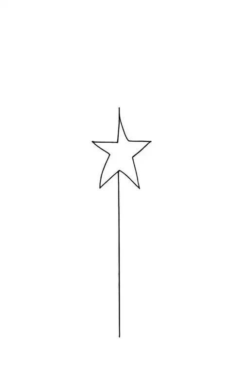 vertically long simple shooting star tattoo design idea
