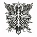 Bllod angels symbol, warhammer 40k universe tattoo design idea