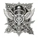 Bllod angels symbol, warhammer 40k universe tattoo design idea