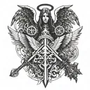 Bllod angels symbol, warhammer 40k universe tattoo design idea